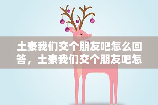 土豪我们交个朋友吧怎么回答，土豪我们交个朋友吧怎么回复