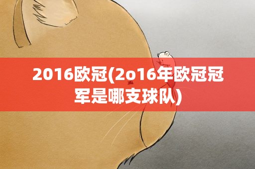 2016欧冠(2o16年欧冠冠军是哪支球队)