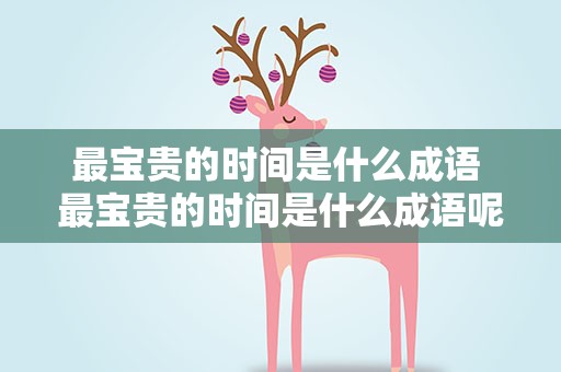 最宝贵的时间是什么成语 最宝贵的时间是什么成语呢