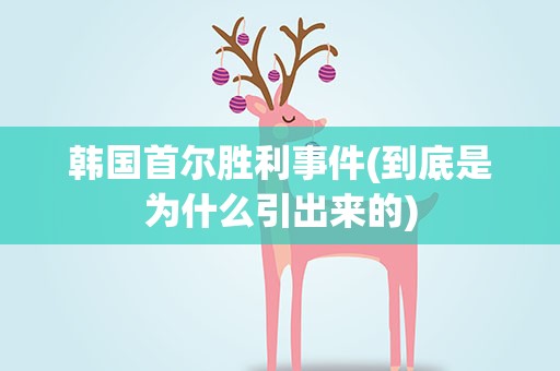 韩国首尔胜利事件(到底是为什么引出来的)