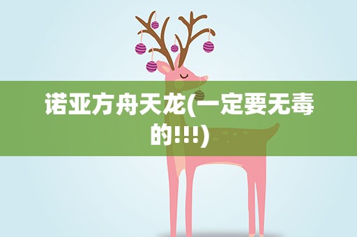 诺亚方舟天龙(一定要无毒的!!!)