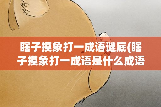 瞎子摸象打一成语谜底(瞎子摸象打一成语是什么成语)