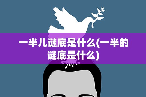 一半儿谜底是什么(一半的谜底是什么)