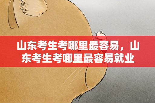 山东考生考哪里最容易，山东考生考哪里最容易就业