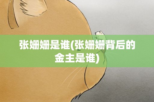 张姗姗是谁(张姗姗背后的金主是谁)