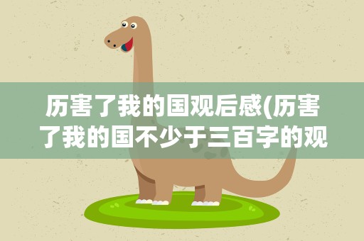 历害了我的国观后感(历害了我的国不少于三百字的观后感)