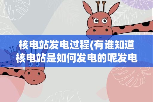 核电站发电过程(有谁知道核电站是如何发电的呢发电流程是怎样的呢)