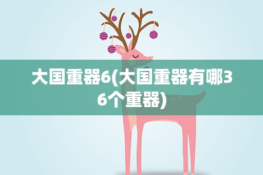 大国重器6(大国重器有哪36个重器)