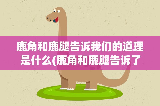 鹿角和鹿腿告诉我们的道理是什么(鹿角和鹿腿告诉了我们什么道理)