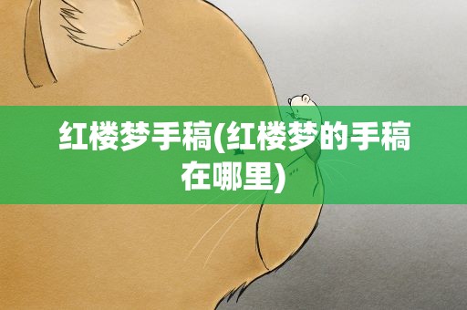 红楼梦手稿(红楼梦的手稿在哪里)