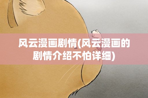 风云漫画剧情(风云漫画的剧情介绍不怕详细)