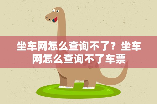 坐车网怎么查询不了？坐车网怎么查询不了车票