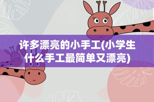 许多漂亮的小手工(小学生什么手工最简单又漂亮)
