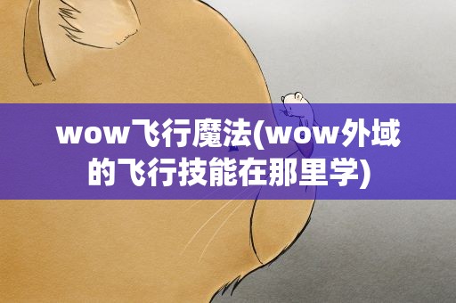 wow飞行魔法(wow外域的飞行技能在那里学)