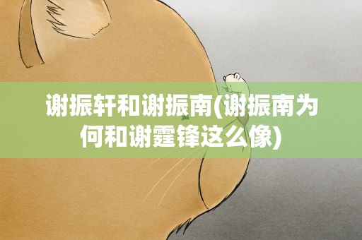谢振轩和谢振南(谢振南为何和谢霆锋这么像)