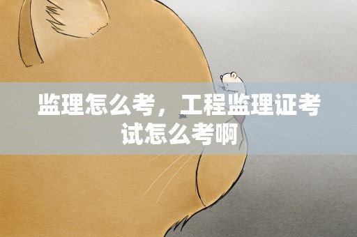 监理怎么考，工程监理证考试怎么考啊