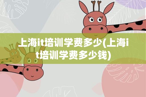 上海it培训学费多少(上海it培训学费多少钱)