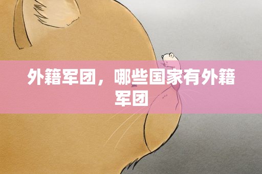 外籍军团，哪些国家有外籍军团