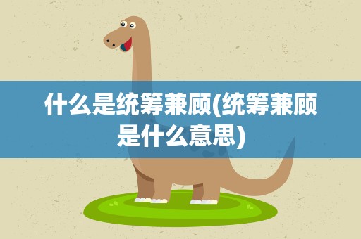 什么是统筹兼顾(统筹兼顾是什么意思)