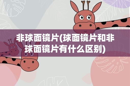 非球面镜片(球面镜片和非球面镜片有什么区别)