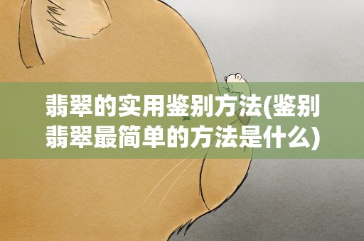 翡翠的实用鉴别方法(鉴别翡翠最简单的方法是什么)