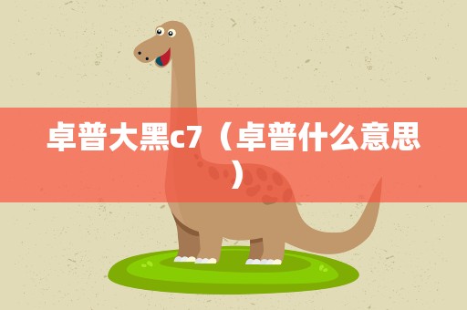 卓普大黑c7（卓普什么意思）