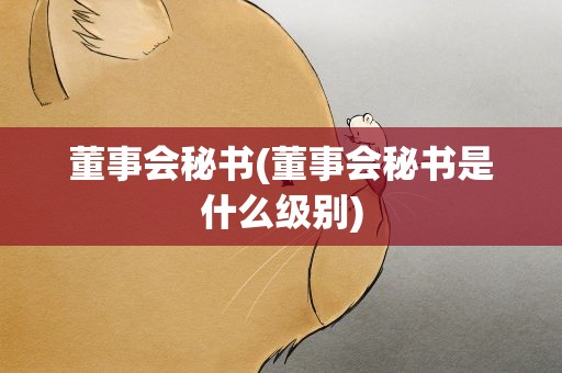 董事会秘书(董事会秘书是什么级别)