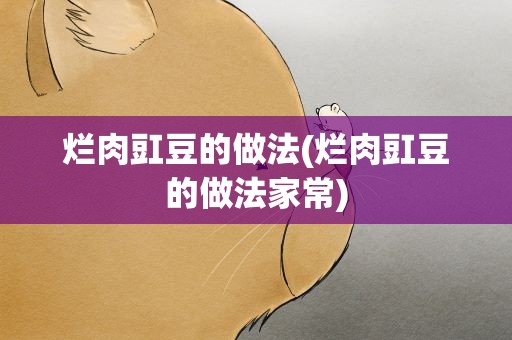烂肉豇豆的做法(烂肉豇豆的做法家常)