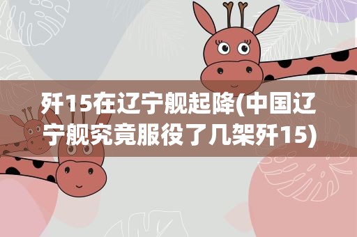 歼15在辽宁舰起降(中国辽宁舰究竟服役了几架歼15)
