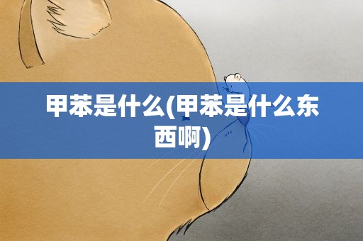 甲苯是什么(甲苯是什么东西啊)
