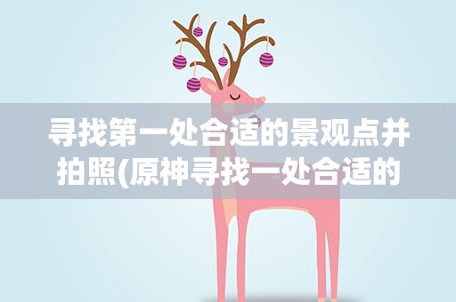 寻找第一处合适的景观点并拍照(原神寻找一处合适的景观点并拍照怎么做)