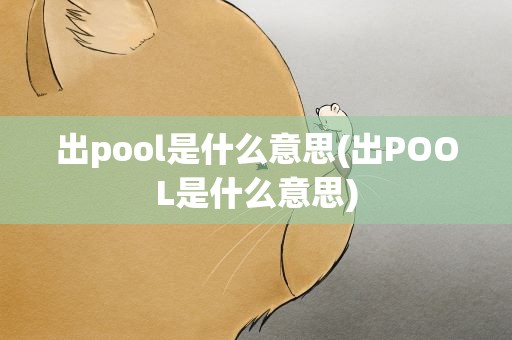 出pool是什么意思(出POOL是什么意思)