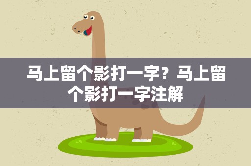 马上留个影打一字？马上留个影打一字注解