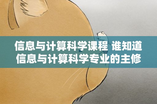信息与计算科学课程 谁知道信息与计算科学专业的主修课程是什么