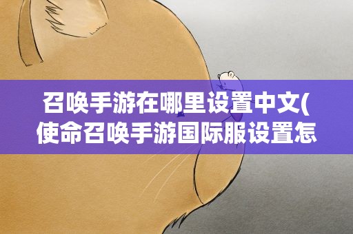 召唤手游在哪里设置中文(使命召唤手游国际服设置怎么调中文)