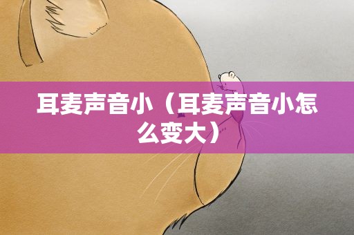耳麦声音小（耳麦声音小怎么变大）