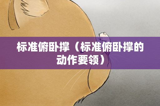 标准俯卧撑（标准俯卧撑的动作要领）