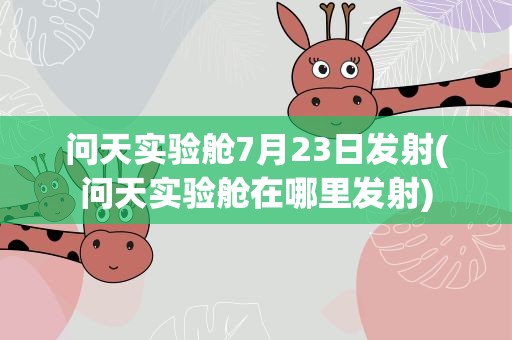 问天实验舱7月23日发射(问天实验舱在哪里发射)