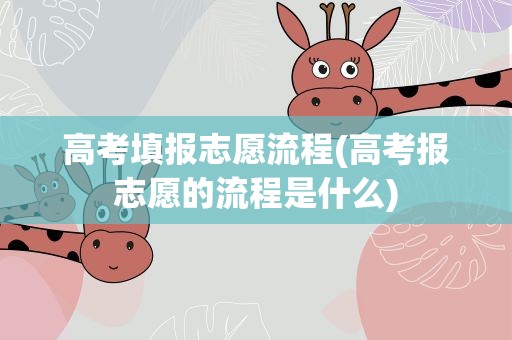 高考填报志愿流程(高考报志愿的流程是什么)