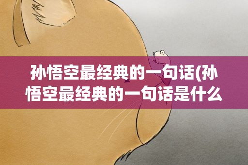 孙悟空最经典的一句话(孙悟空最经典的一句话是什么)