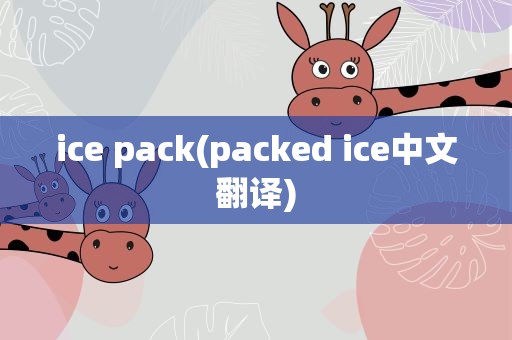 ice pack(packed ice中文翻译)