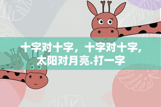 十字对十字，十字对十字,太阳对月亮.打一字