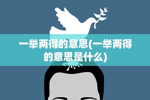 一举两得的意思(一举两得的意思是什么)