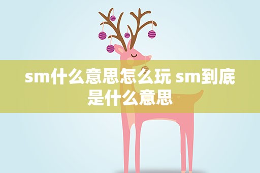 sm什么意思怎么玩 sm到底是什么意思