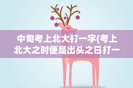 中旬考上北大打一字(考上北大之时便是出头之日打一字)