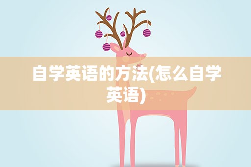 自学英语的方法(怎么自学英语)