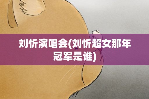 刘忻演唱会(刘忻超女那年冠军是谁)