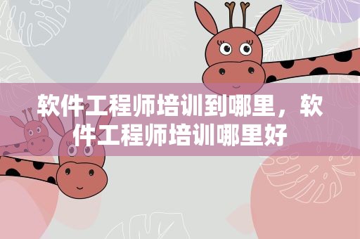 软件工程师培训到哪里，软件工程师培训哪里好