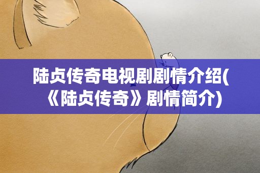 陆贞传奇电视剧剧情介绍(《陆贞传奇》剧情简介)