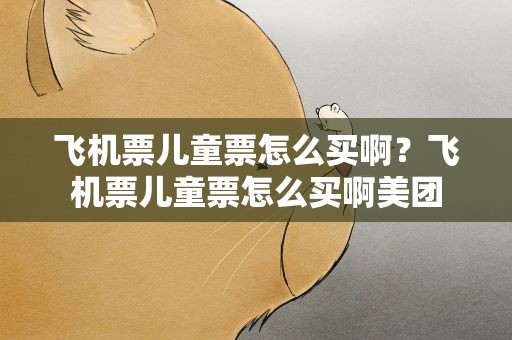 飞机票儿童票怎么买啊？飞机票儿童票怎么买啊美团
